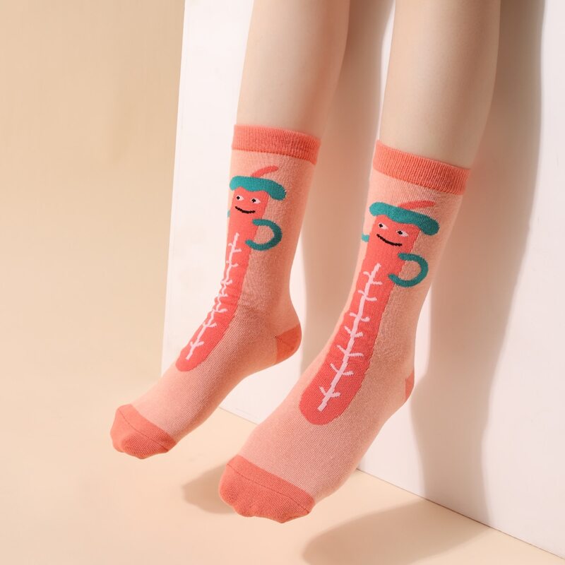 

Cartoon Graphic Crew Socks, Multicolor