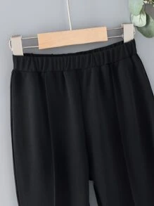 Niñas Pantalones acampanados unicolor - Negro - Ver 3