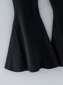 Niñas Pantalones acampanados unicolor - Negro - Ver 4