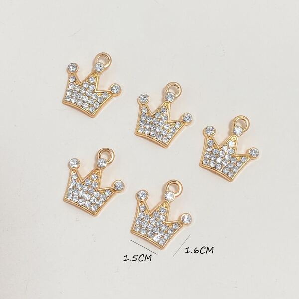 

5pcs Crown DIY Pendant, Gold