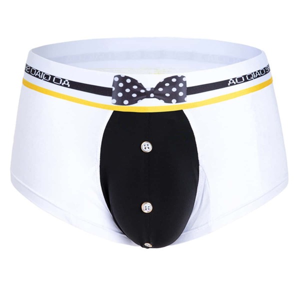 

Men Letter Graphic Bow Front Brief, White