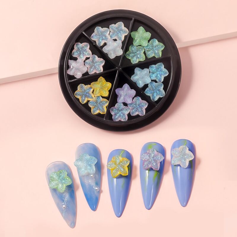 

1box Star Shaped Nail Art Decoration, Multicolor