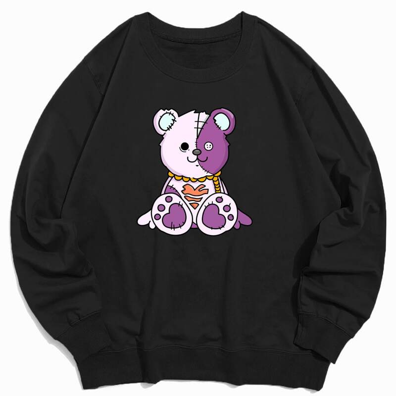 

Guys Bear Print Sweatshirt, Black