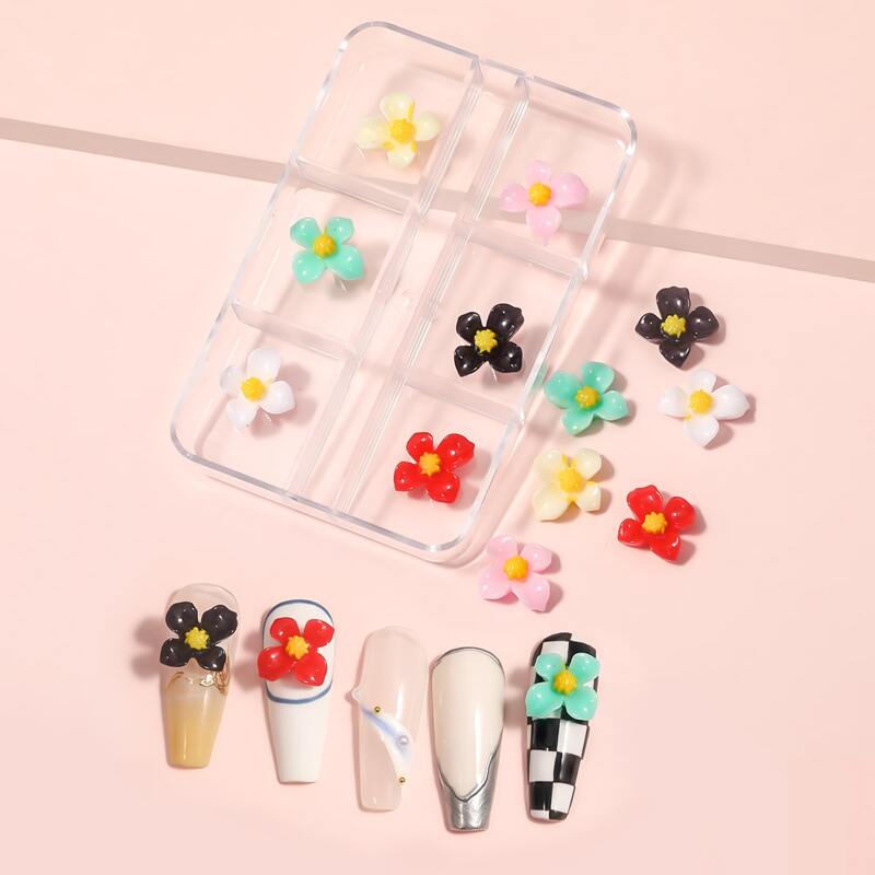 

1box Flower Design Nail Art Decoration, Multicolor