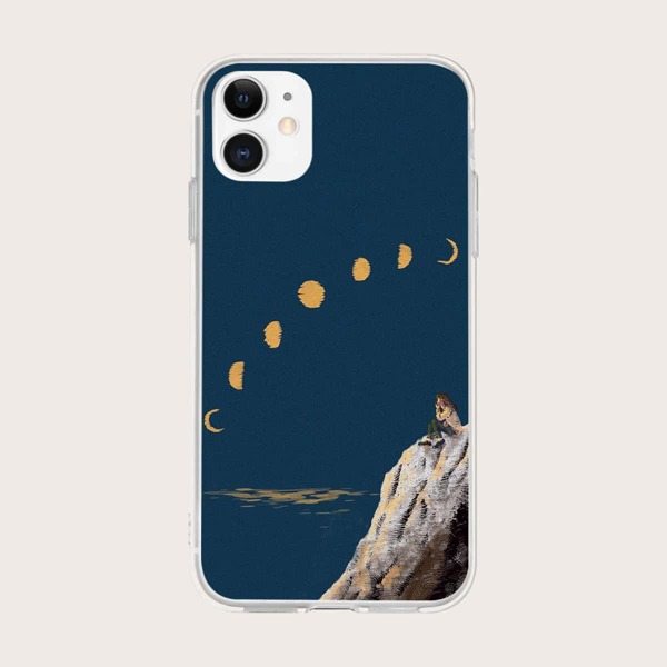 

Moon Pattern Phone Case, Multicolor