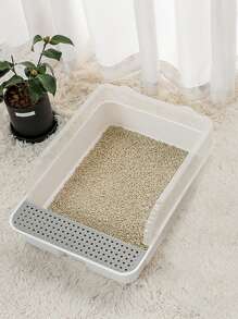 1 pieza Arenero para gato de plástico - Blanco - Ver 2