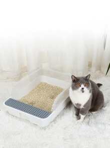 1 pieza Arenero para gato de plástico - Blanco - Ver 1