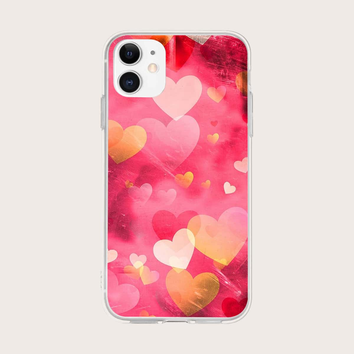 

Heart Pattern Phone Case, Hot pink
