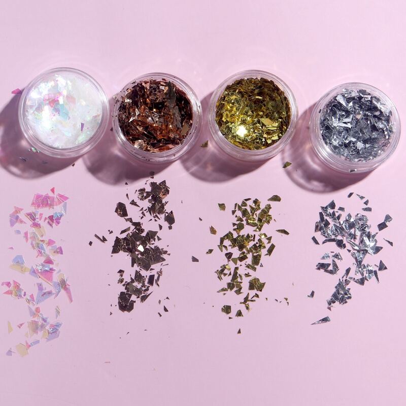 

4boxes Golden Foil Nail Art Decoration, Multicolor