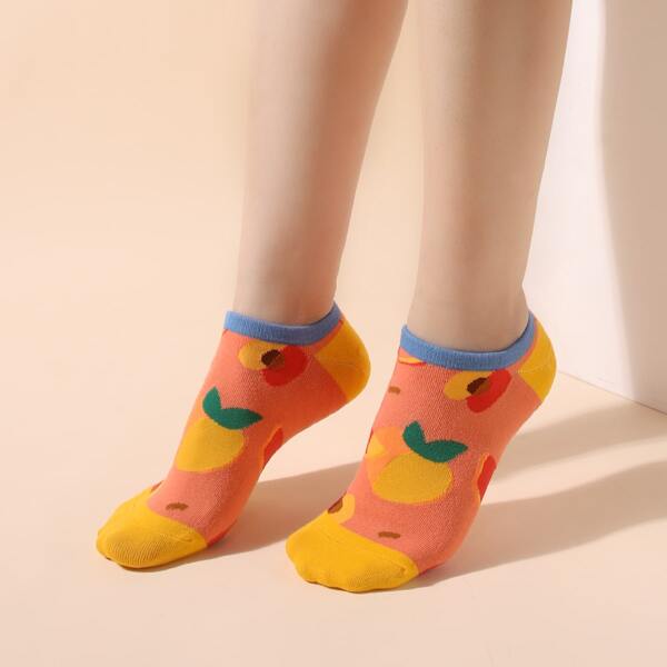

Fruit Print Invisible Socks, Multicolor