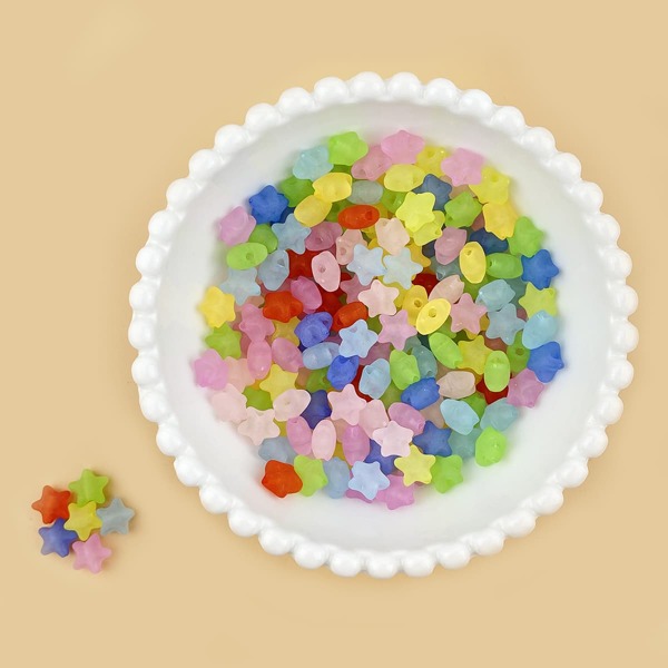 

200pcs Star Bead DIY Jewelry Accessory, Multicolor