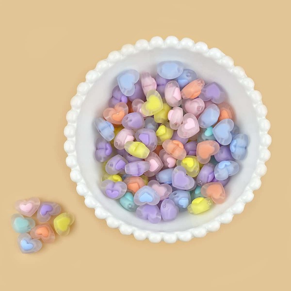 

100шт DIY ювелирный аксессуар с сердцем и бусинами, Многоцветный