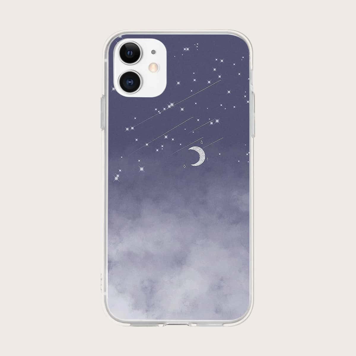 

Moon Pattern Phone Case, Light grey