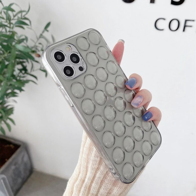 

Clear Bubble Phone Case, Black