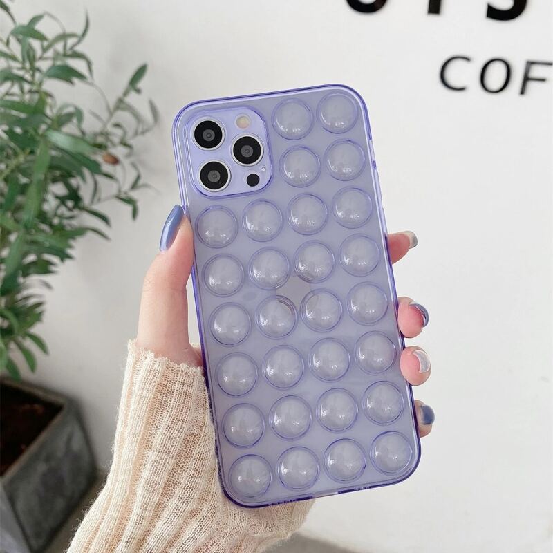 

Clear Bubble Phone Case, Purple