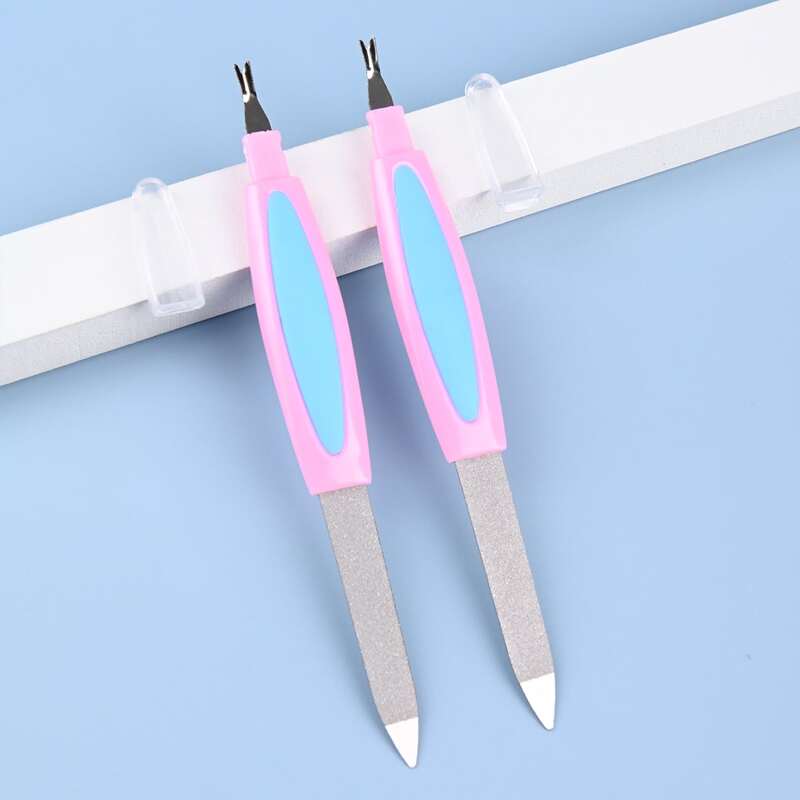

2pcs 2 In 1 Nail File, Pink