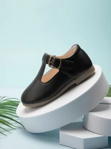 Toddler Girls Buckle Detail Flats - Black - View 3