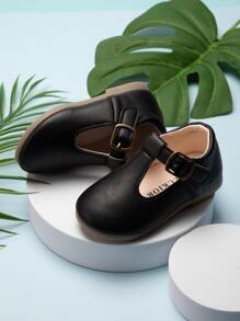 Toddler Girls Buckle Detail Flats - Black - View 4