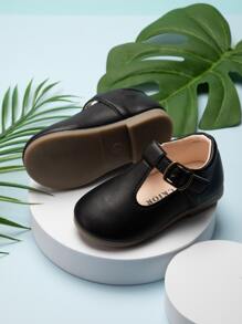 Toddler Girls Buckle Detail Flats - Black - View 5