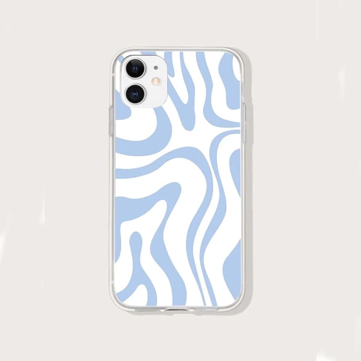 

Line Pattern Phone Case, Blue