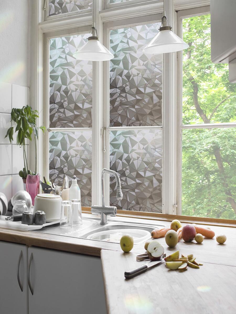 1 pieza Pegatina de privacidad para ventanas con patrón geométrico