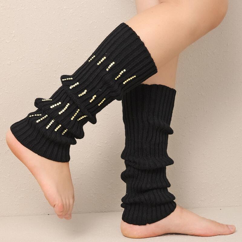 

Rhinestone Decor Leg Warmers, Black