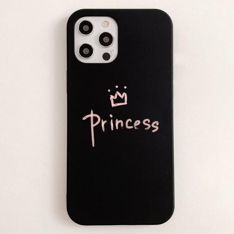 

Letter Graphic Phone Case, Black