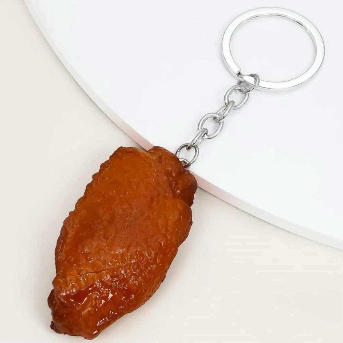 

Simulation Chicken Wing Charm Keychain, Brown