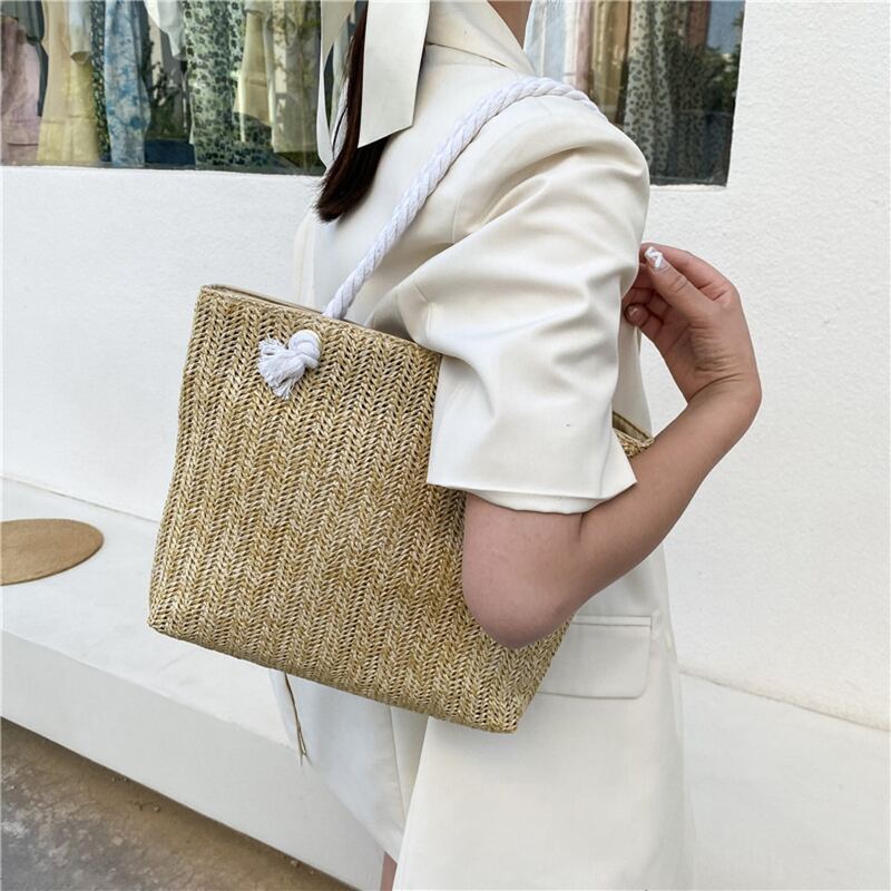 

Woven Tote Bag, Khaki