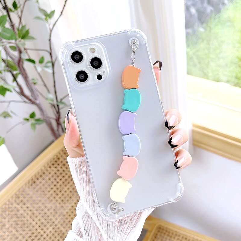 

Clear Phone Case With Cat Hand Strap