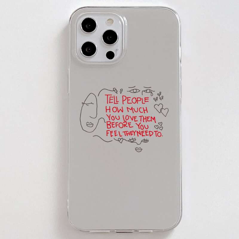 

Letter Graphic Phone Case, Clear
