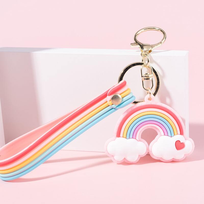 

Rainbow Decor Keychain, Pink