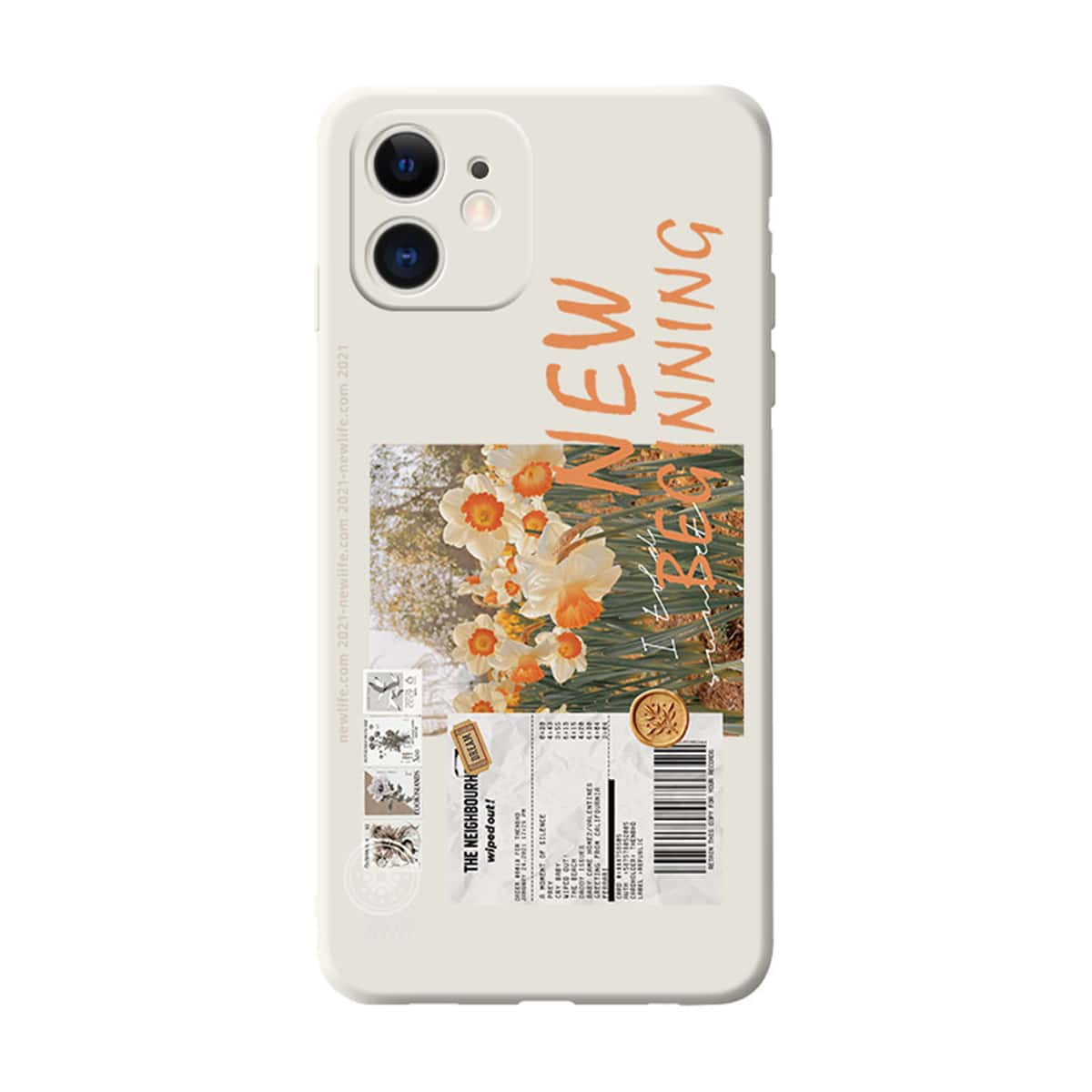 

Flower Pattern Phone Case, White