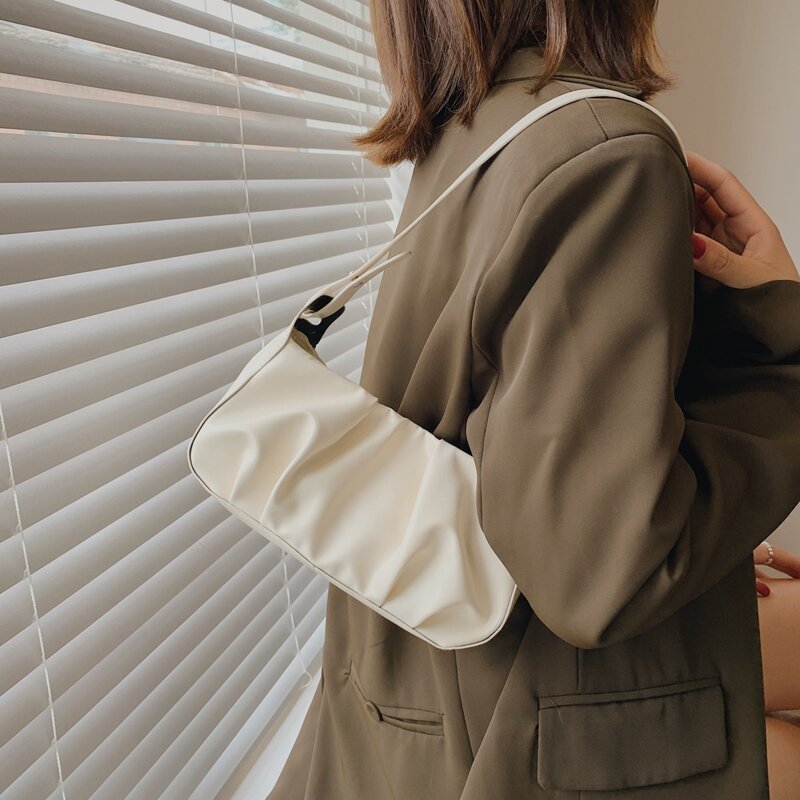 

Ruched Design Shoulder Bag, Beige