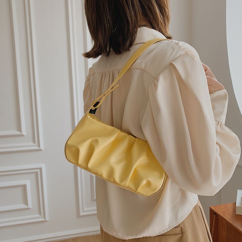

Ruched Design Shoulder Bag, Yellow