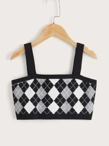 Áo len hai dây cho bé gái Nút phía trước Hình học Giải trí - Nhiều màu - Xem 4