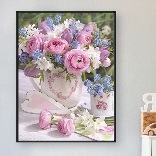 

Flower Print Diamond Painting Without Frame, Multicolor