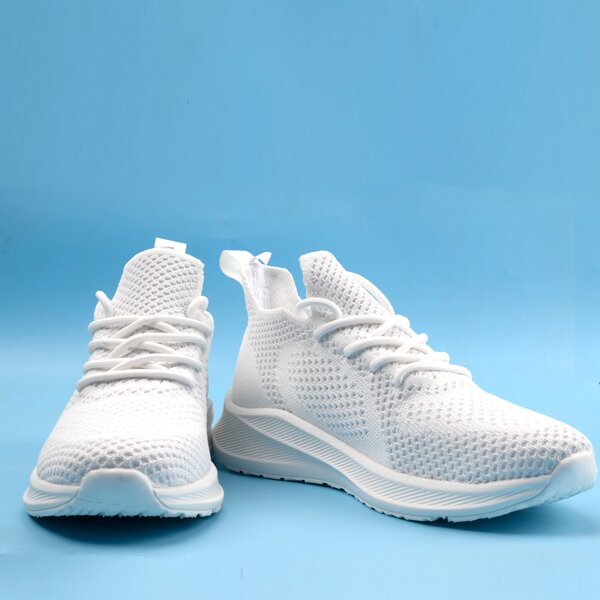 

Minimalist Lace Up Front Sports Shoes, White