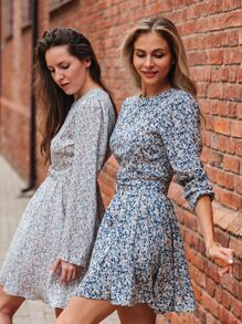 Đầm Thắt lưng Họa tiết hoa Boho - Nhiều màu - Xem 3