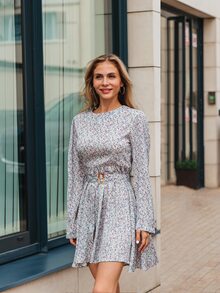 Đầm Thắt lưng Họa tiết hoa Boho - Nhiều màu - Xem 4