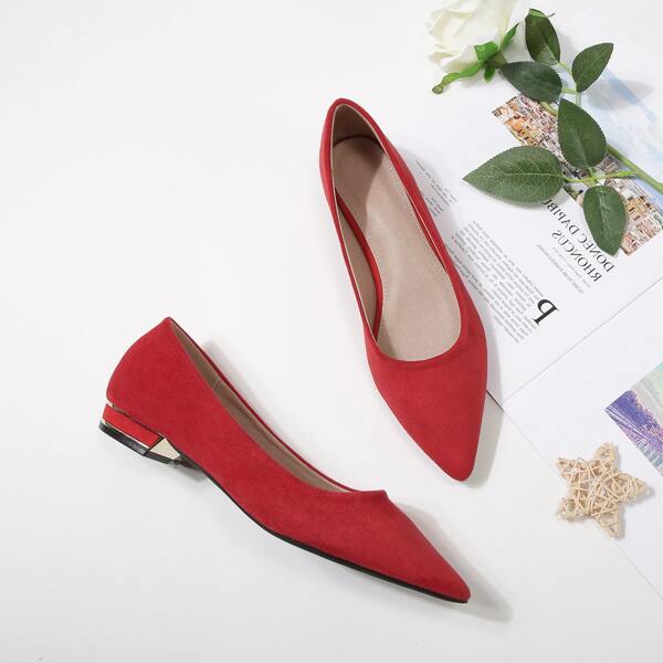 

Minimalist Slip On Flats, Red
