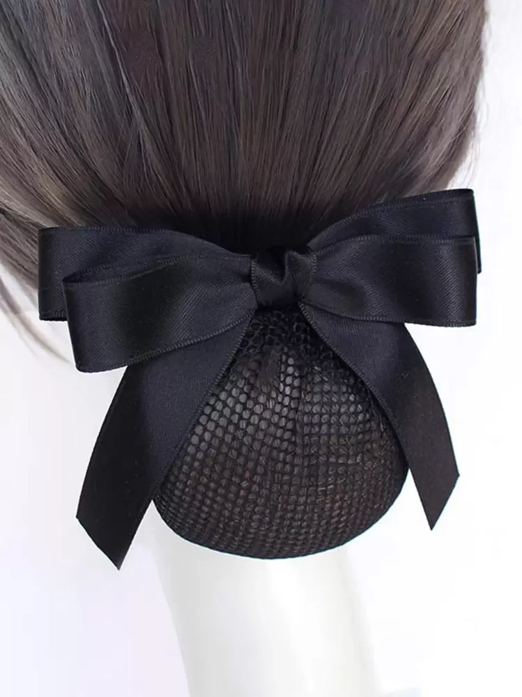 Accesorio para el cabello con lazo elegante, pasador para moño, creador de moño, pieza para moño, pasadores para peinado, artículos escolares, universidad, lazos, lindo, accesorios para el cabello, accesorios para la cabeza, accesorios para el cabello para mujeres - Negro - Añade 1