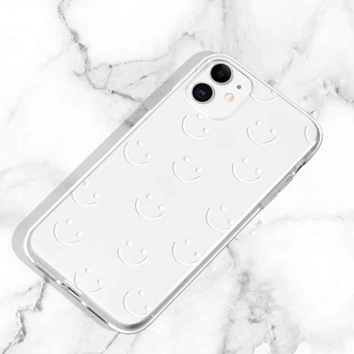

Cartoon Smile Clear Phone Case, White