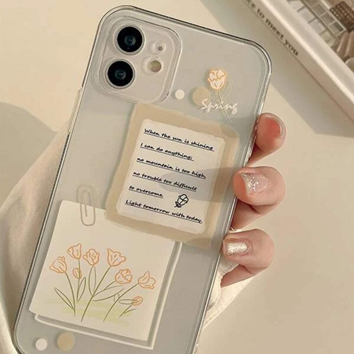 

Aesthetic Collage Phone Case, Clear