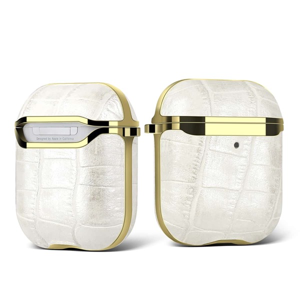 

1pc Croc Pattern Case For AirPods, White