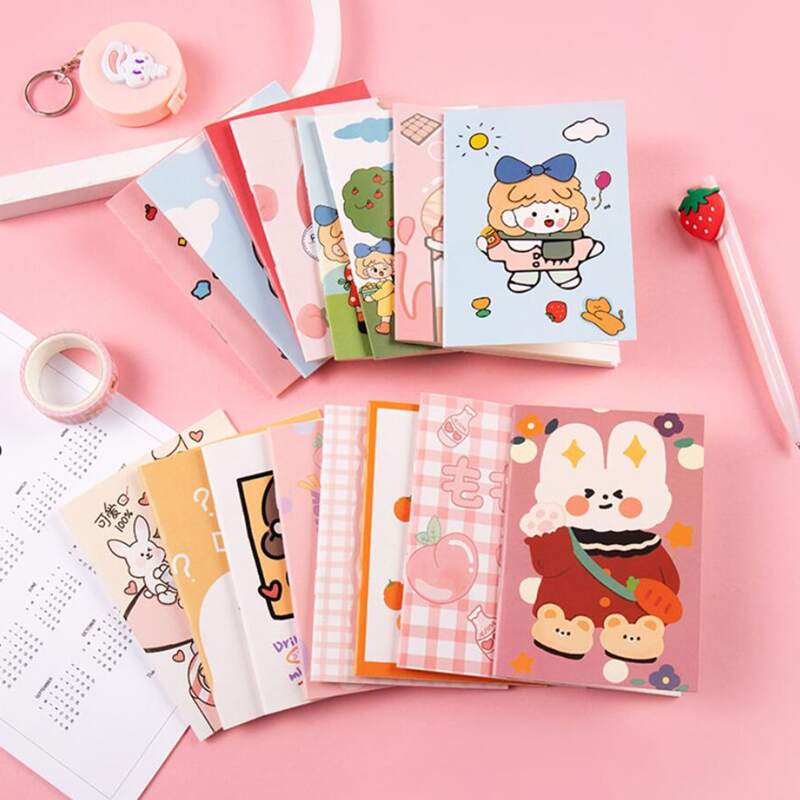 

2pcs Cartoon Graphic Random Notebook, Multicolor