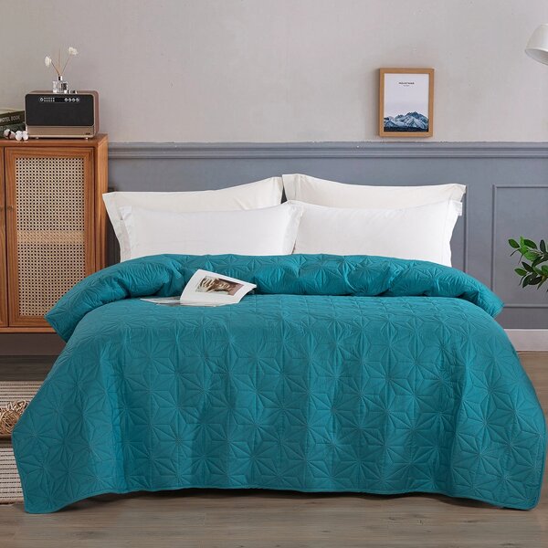 

Embossed Pattern Quilt, Blue