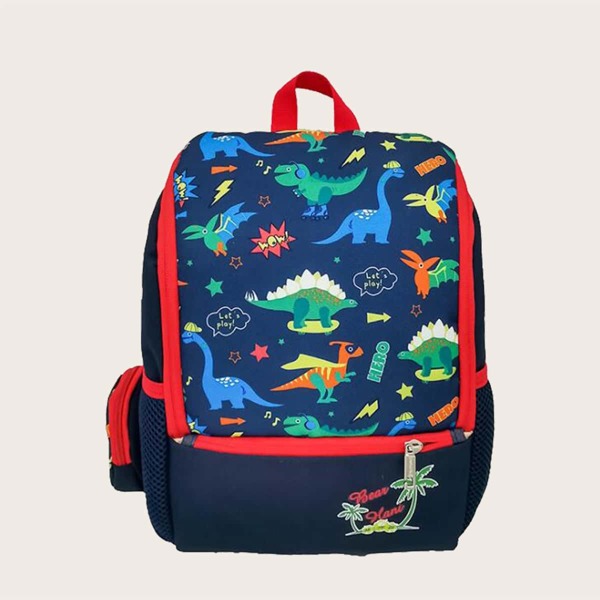 

Kids Cartoon Graphic Backpack With Purse, Navy blue