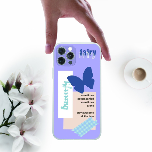 

Butterfly Pattern Phone Case, Purple