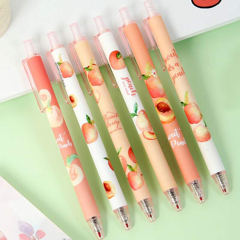 

2pcs Peach Print Random Gel Pen